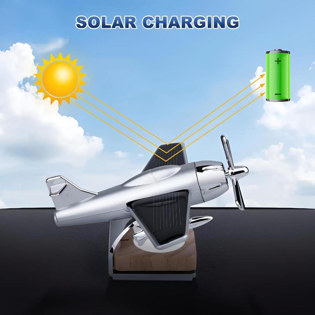 Solar Powered Aeroplane Car Air Freshner