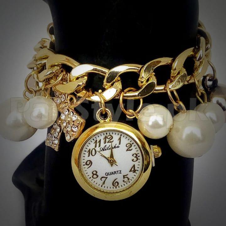 Fancy Pearl Bracelet Watch