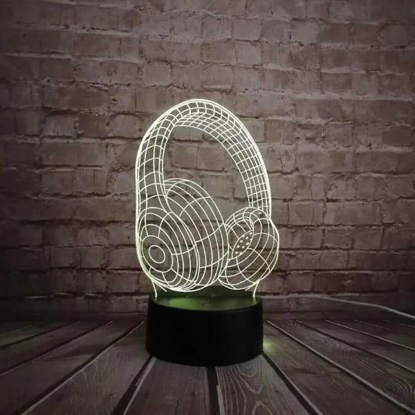 Headphones 3D Illusion Lamp