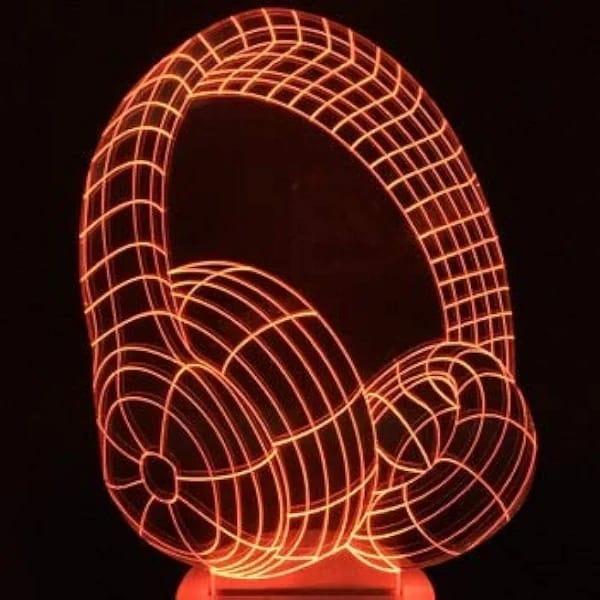 Headphones 3D Illusion Lamp